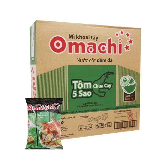 1016 Mì ăn liền Omachi tôm chua cay (6082391212231)