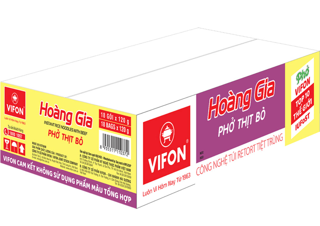 1033 Phở thịt bò Hoàng Gia ( thùng 18 gói x120gr ) (6610894422215)