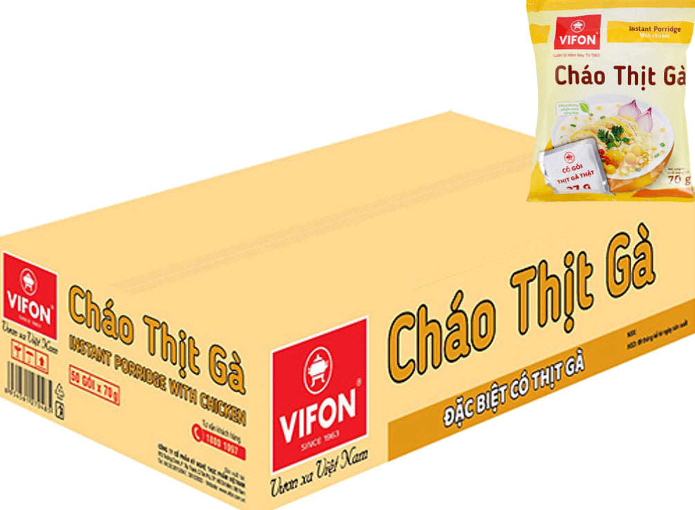 1037 Cháo thịt gà Vifon thùng 50 gói. (6597448237255)